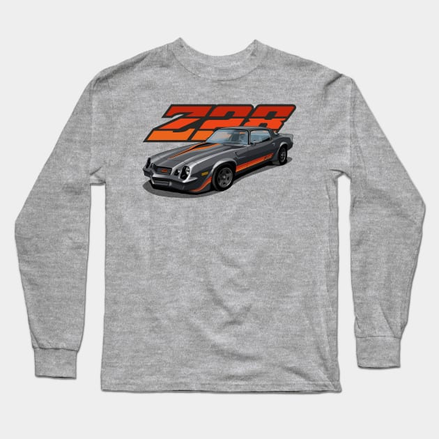 1981 Chevrolet Camaro Z28 in black Long Sleeve T-Shirt by candcretro